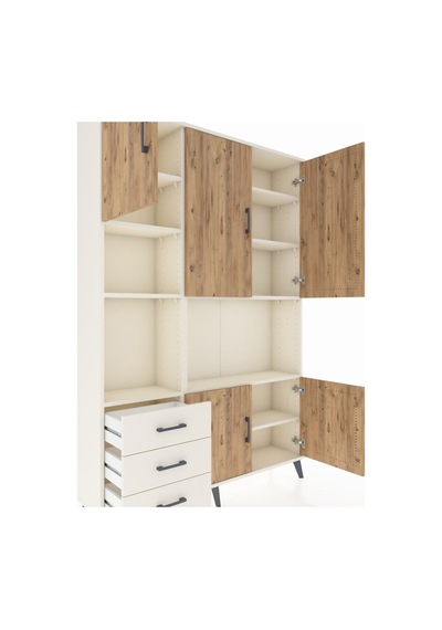 Arges Dolap 9 Raflı 3 Çekmeceli 5 Kapaklı 132x30x195 Aytaşı-ç... Aytaşı