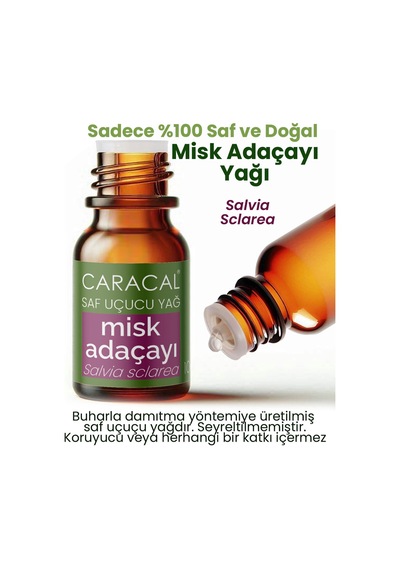Caracal Saf Misk Adaçayı Yağı Doğal %100 Saf Uçucu Katkısız Yağ 5ml 5 ML