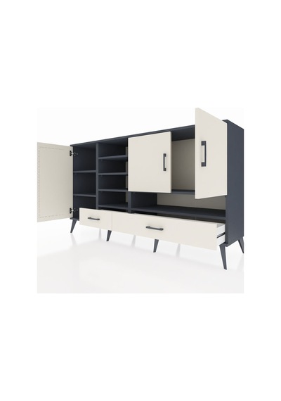 Hyperion Konsol 8 Raflı 2 Çekmeceli 3 Kapaklı 176x44x99 Antrasit- Antrasit-aytaşı Hyperion Konsol 8 Raflı 2 Çekmeceli 3 Kapaklı 176x44x99 Antrasit- Antrasit-aytaşı