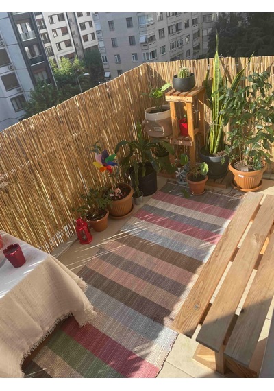 80 Cm X 6 Metre Misina Örgülü Kamış Hasır - Balkon Çiti + Montaj Kelepçesi Hediyeli