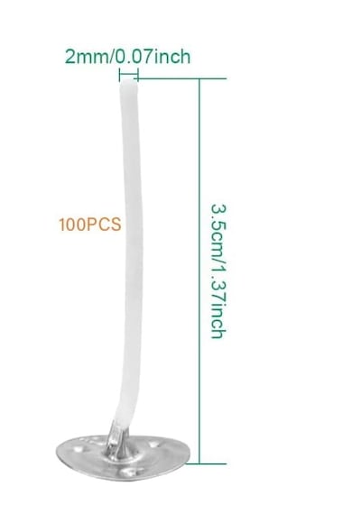 Tealight 35 mm Mum Fitili – 100 Adet Metal Tabanlı Kısa Fitil