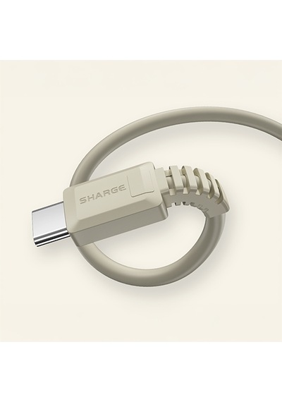 Sharge Retro Usb-c To Usb-c 100w Hızlı Şarj Kablosu - Gri