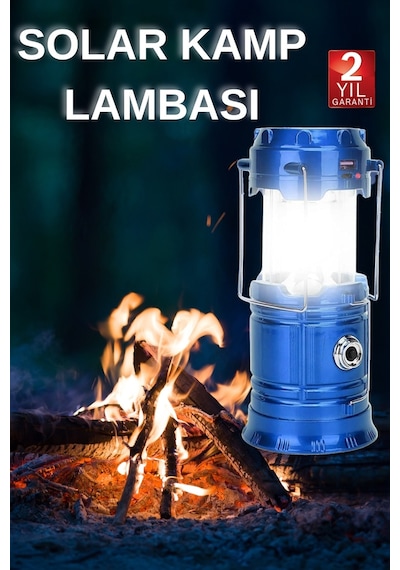 Kamp Lambası El Feneri Askılı Büyük Boy Usb Şarjlı Işıldak Sarı 70109573