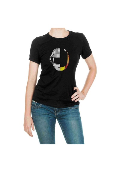 Daft Punk Ram Baskılı Siyah Kadın Tshirt (534666795)