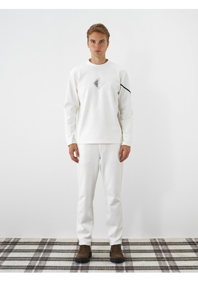 Xint Ekru Esnek Dokulu Regular Fit Sweatshirt 300338