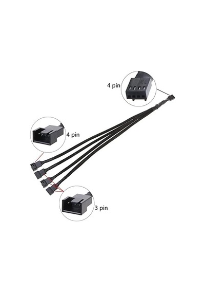 4987 4 Pin Fan Çoklayıcı Y Pwm Çoklayıcı Splitter Kablosu 4 Port Standart