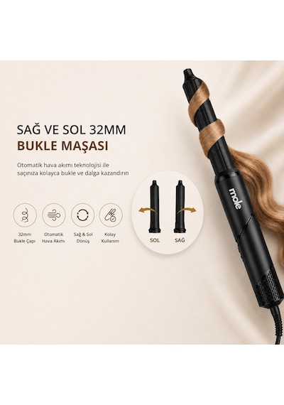 MOLE M1 7in1 Saç Şekillendirme Seti