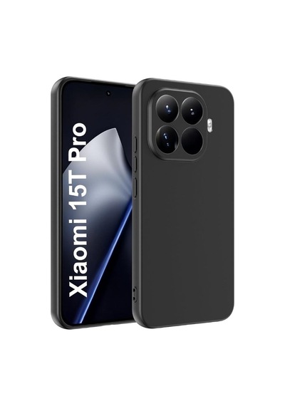 Xiaomi 15t Pro Uyumlu Silikon Kılıf - Kamera Korumalı Esnek Pastel Renk Kapak - Siyah Siyah