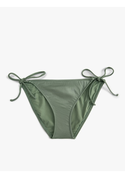 Koton Parlak Brazilian Bikini Altı Yanları Bağlama Detaylı Green 4sak00051mm Yeşil