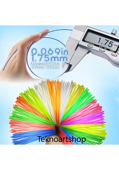 Pla Filament 10 Renk 5 Metre Toplam 50m.