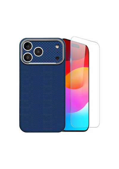 Nihcase Apple iPhone Uyumlu 17 Pro Kılıf M-safe Şarj Özellikli Paris Zerre Sert Pc Kapak + Ekran Koruyucu