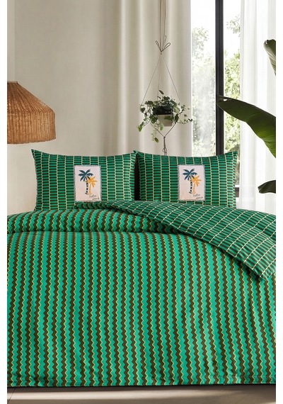 Doqu Home Jungle Muse Festıval Nevresim Takımı Çift-summer Yeşil