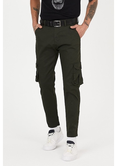 Serseri Jeans Siyah Renk Körüklü Paçası Lastiksiz Kargo Pantolon haki