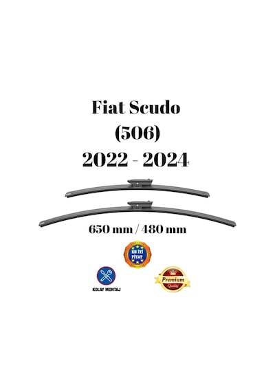 Fiat Scudo 506 2022 2023 2024 Uyumlu Ön Cam Silecek Süpürgesi Takımı 650/480mm Silbak Sb2619d