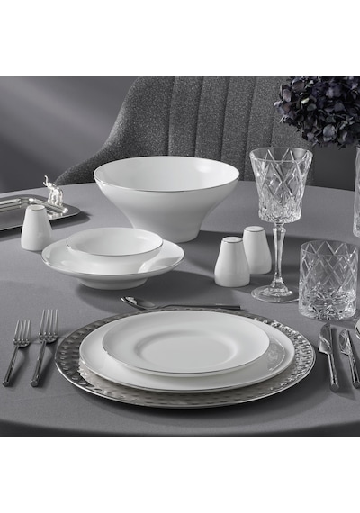 Jumbo Laurel Platin 55 Parça 12 Kişilik Yemek Takımı Platin