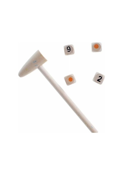 Eğitici Ahşap Resimli Jenga Ve Puzzle Seti - Çekiçli Denge Kulesi Zeka Oyunu Montessori