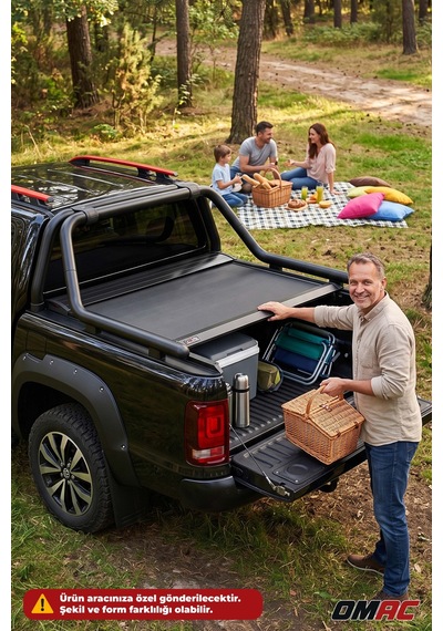 Volkswagen Amarok 2014-2016 Uyumlu Araca Özel Omback Sürgülü Bagaj Kapama Siyah
