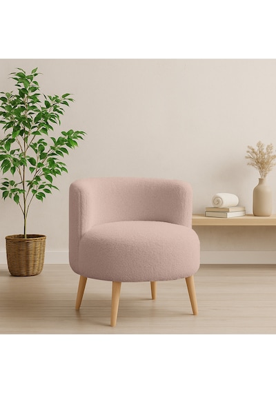 Azra Mobilya Vizon Sydney Teddy Welsoft Kumaş Modern Berjer Demonte Ahşap Ayaklı, Konforlu Oturma Alanı Vizon