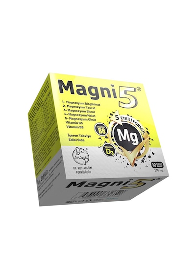 Magni5 Magnezyum Vitamin D3 B6 İçeren Takviye Edici Gıda 4x90 Kapsül