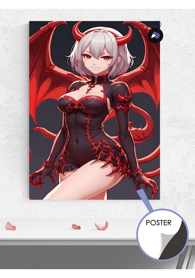 Şeytan Devil Anime Kızı Manga Anime Poster - Afiş - Dekoratif Duvar Posteri