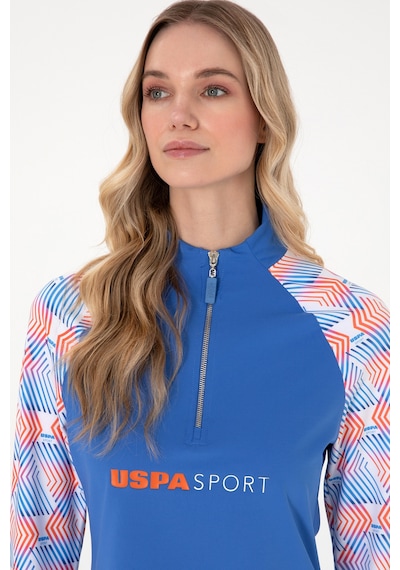 U.S. Polo Assn. Kadın İndigo Fermuarlı Dik Yaka Sweatshirt 50300732-VR028