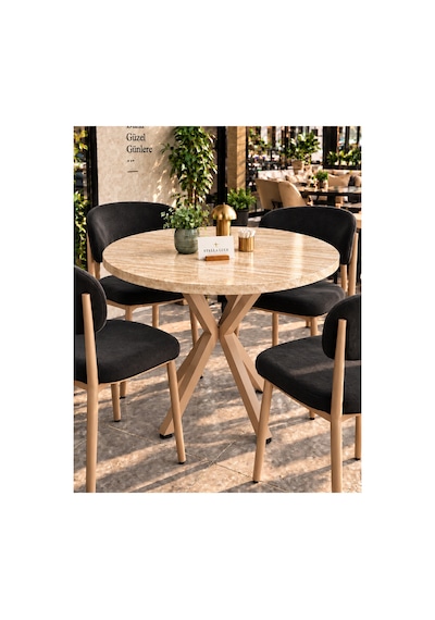 Kalınlaştırmalı Mutfak Cafe Balkon Bahçe Restoran Yemek Masası 70x70 Cappuccino Traverten Yuvarlak Bej Bej Kalınlaştırmalı Mutfak Cafe Balkon Bahçe Restoran Yemek Masası 70x70 Cappuccino Traverten Yuvarlak Bej Bej
