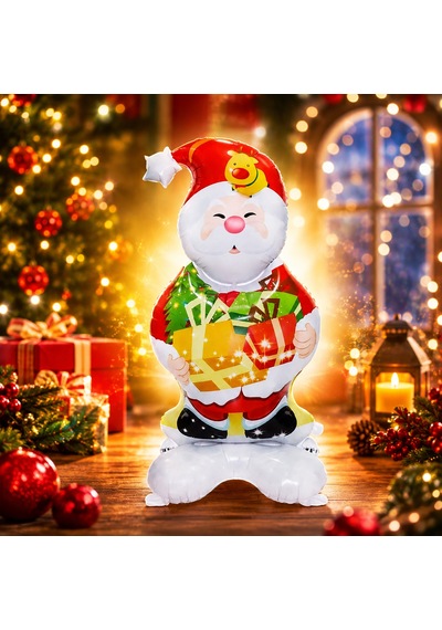 120 Cm Dev Noel Baba Folyo Balon Vitrin Yılbaşı Ağacı Yılbaşı Balonu Santa Claus New Year's Balloon
