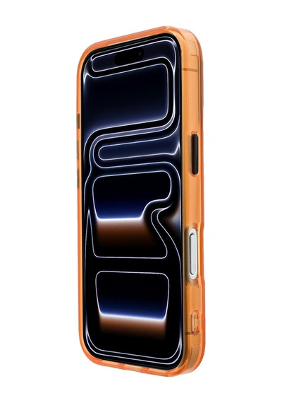 Apple Uyumlu iPhone 18 Pro Uyumlu Kılıf Bmw Lisanslı M-safe Özellikli Metal Buton Buzlu Iml Baskılı Kapak Turuncu