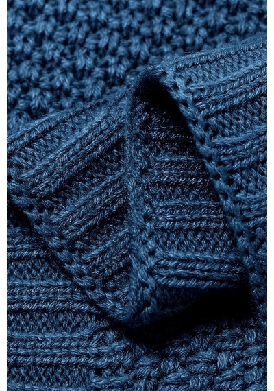 Kız Ve Erkek Bebek Için Triko Örgü Bebek Battaniyesi 90cm X110cm Basics Indigo İndigo2 İndigo2
