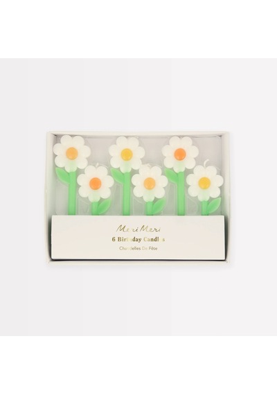 Meri Meri - Daisy Candles - Papatya Mumlar X6