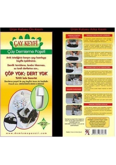 Ev Tipi Çay Demleme Poşeti 30lu Paket Renkli