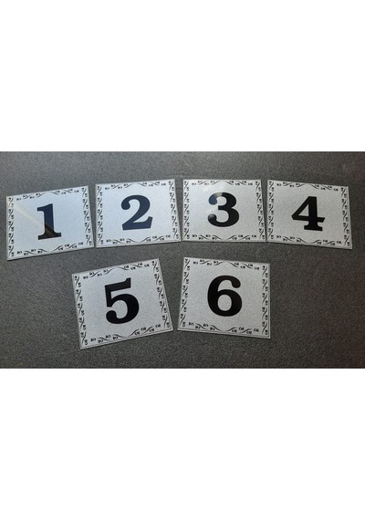 Kapı Numarası 5.5x6.5 Cm Kendinden Yapışkanlı No:1 den 6’YA