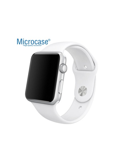 Microcase Apple Uyumlu  Watch Seri 5 40 Mm Silikon Kordon Kayış - Beyaz