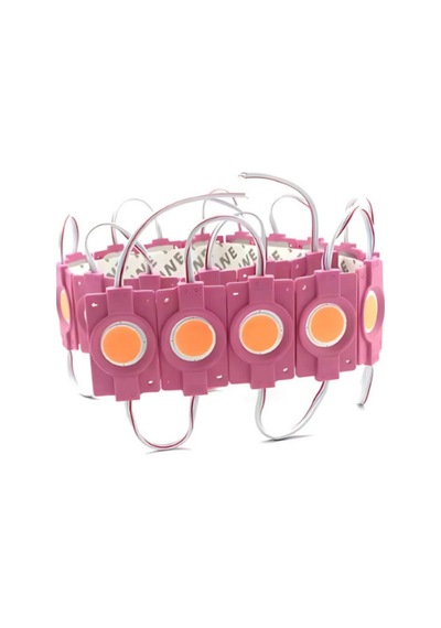Tekli Su Geçirmez 12 Volt 2.4 Watt Modül Led Pembe 10 Adet