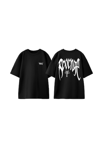 Thewert Xxxtentacion Revenge Logo Tasarım Sırt Baskılı Pamuk Siyah Oversize T-shirt