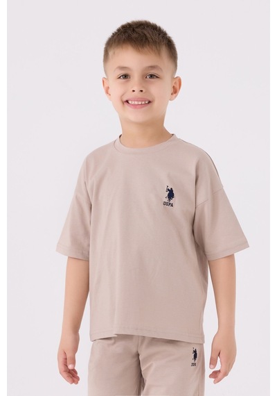 U.S. Polo Assn. Erkek Çocuk Kum Bermuda Takımı 5274-43658 Kum Rengi