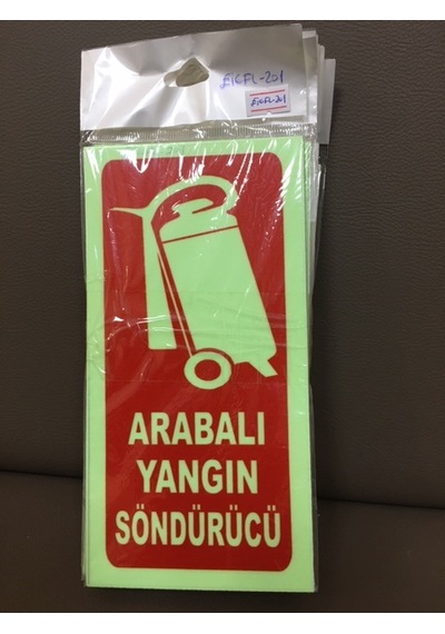 Fosforlu Fotolümen Arabalı Yangın Söndürücü İkaz Levhası 2 Adet
