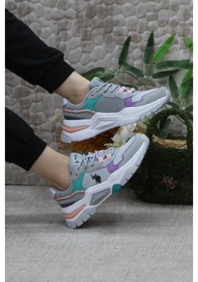 U.s. Polo Assn. Vıncent Gri Lila Yeşil Kadın Sneaker Ayakkabı 001