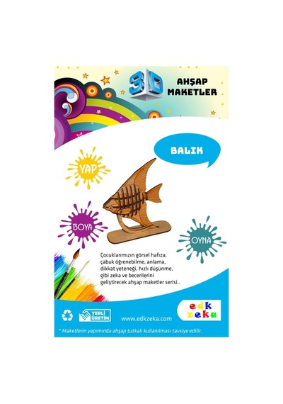 Ahşap Maket Balık Boya Ve Fırça