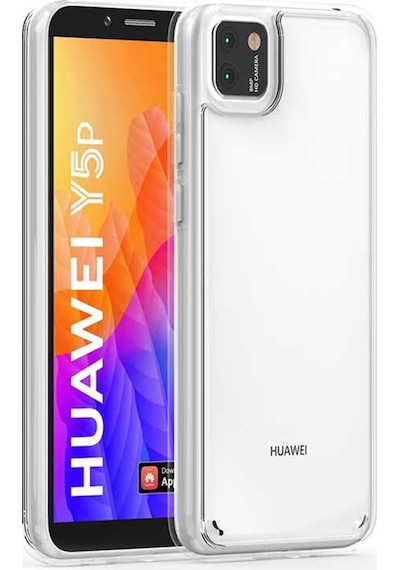 Huawei Y5P Kılıf Zore Coss Şeffaf Sert Silikon Kılıf Renksiz