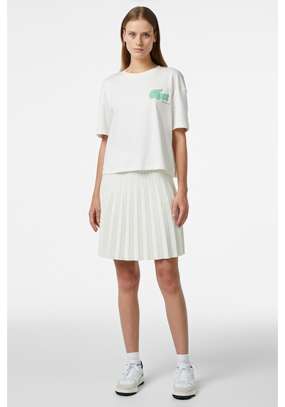 Lacoste Women's Flare Fit Skirt Pileli Kadın Etek Beyaz
