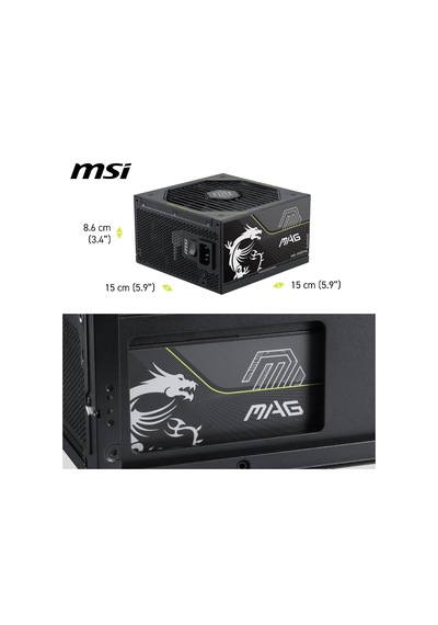 Psu Mag A1200pls Pcıe5 1200w 80+ Platınıum Atx 3.1 Pcıe 5.1 12v-2x6 Power Supply