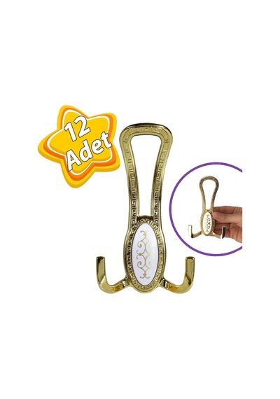 12 Adet Seç Portmanto Altın Gold Askı Vestiyer Duvar Askısı Askılık Metal Dolap Elbise Askılığı