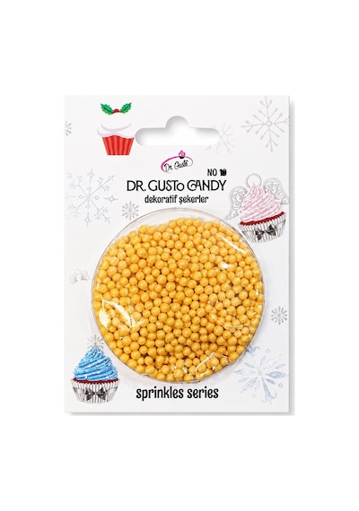 Dr. Gusto 2 Mm Sarı Boncuk Pasta Süsleme Şekeri