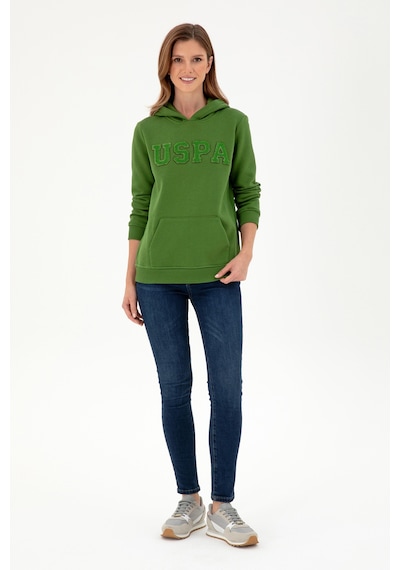U.S. Polo Assn. Kadın Yeşil Basic Kapüşonlu Sweatshirt 50296931-VR054 U.S. Polo Assn. Kadın Yeşil Basic Kapüşonlu Sweatshirt 50296931-VR054