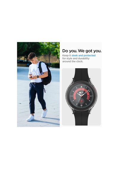 Galaxy Watch 5 Pro 45mm İle Uyumlu Ekran Koruyuculu Kılıf Thin Fit + Glas.tr Slim Hd Crystal Clear - Acs05400 Çok Renkli