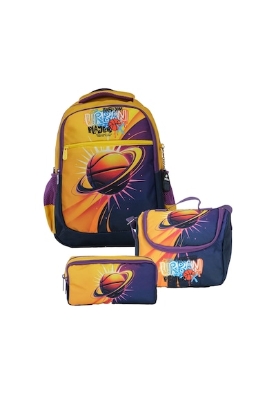 Pippa Erkek Çocuk Üç Gözlü Sarı/siyah İlkokul Üçlü Okul Çanta Seti - Basketbol - Ppset5260 Çok Renkli