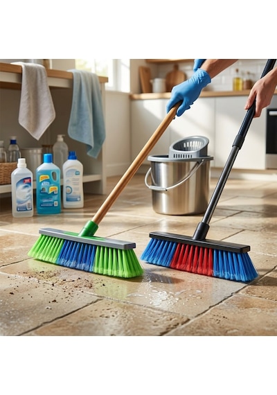 Günsan Yer Fırçası Kıl Boyu 5.5cm 020 002 Tüylü Kazıma Kenarlı - 12'li Paket