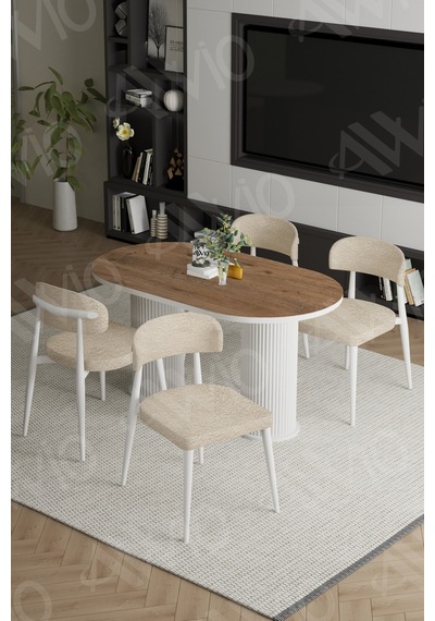 Avvio Lyon Beyaz Bohem Ayak Polo Sandalye 80x140 Mutfak Masa Sandalye Takımı Akçaağaç Avvio Lyon Beyaz Bohem Ayak Polo Sandalye 80x140 Mutfak Masa Sandalye Takımı Akçaağaç