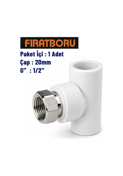 Fırat Döner Başlı Te 20mm, 1/2'', 1 Adet, 7b76020127
